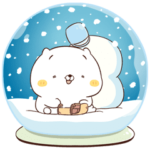 ねこなともだち 写真に貼れる冬スタンプ