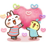  白うさぎ&インコ×LINEバイト