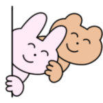 動く！うさぎとくまのスタンプ