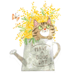 水彩で描いたネコだらけスタンプ　その2