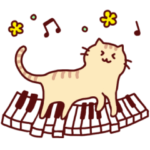 ピアノと猫のスタンプ♪