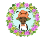 シニアのアリさんとバラの花