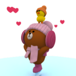 ▶動く!ブラウン冬スタンプ