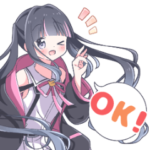 黒猫パーカー女子の音ゲー用語スタンプ2