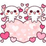 ❤️動く！らぶくま❤️pinkハート❤️24個