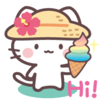 英語☆トロピカルねこスタンプ