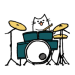 ドラマーのための動くドラムねこスタンプ