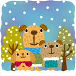 絵本みたいな＊犬犬犬＊飛び出す冬