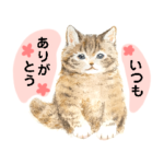 やさしい動物たちの手描きスタンプ