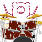 動くクマ。クマなのにドラマー。