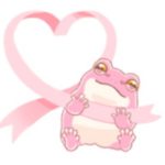  カエルのピンクリボンスタンプ